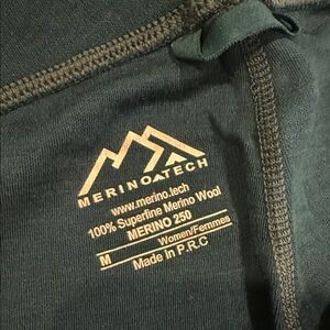 Merino Tech Women's Superfine Merino Wool base layer- Green